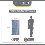 BAMBOO 100% Cotton BATH TOWEL,( PACK OF 1)800 GSM, BLUE