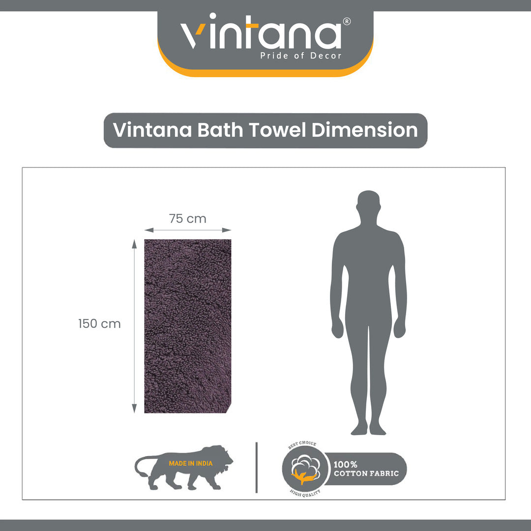 BAMBOO 100% Cotton BATH TOWEL,( PACK OF 1)800 GSM, MERLOT