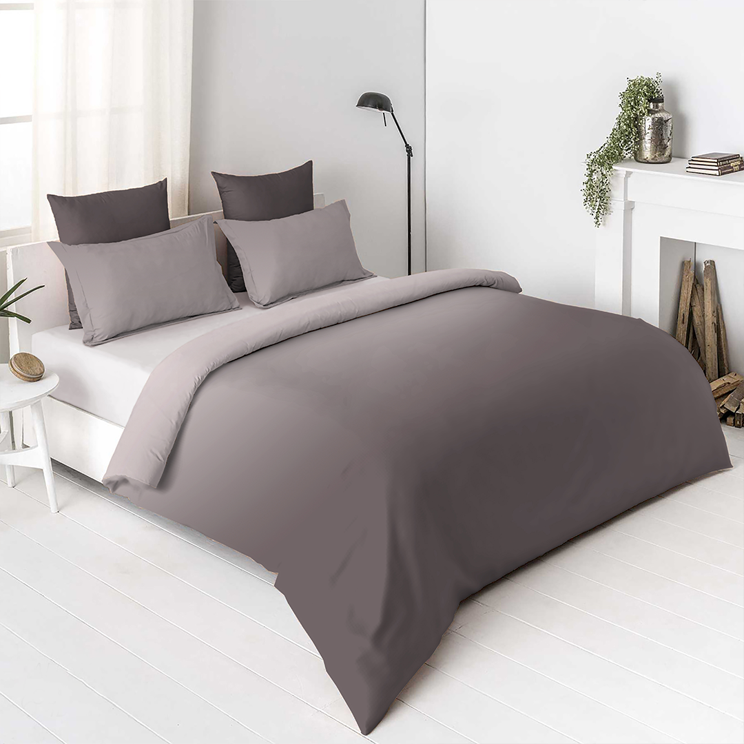 OMBRE 100% Cotton King Size Bedsheet, 250 TC, ALLOY.