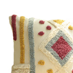 CUSHION COVER 100 % COTTON 16x16 Inches , BEIGE/MULTI COLOR