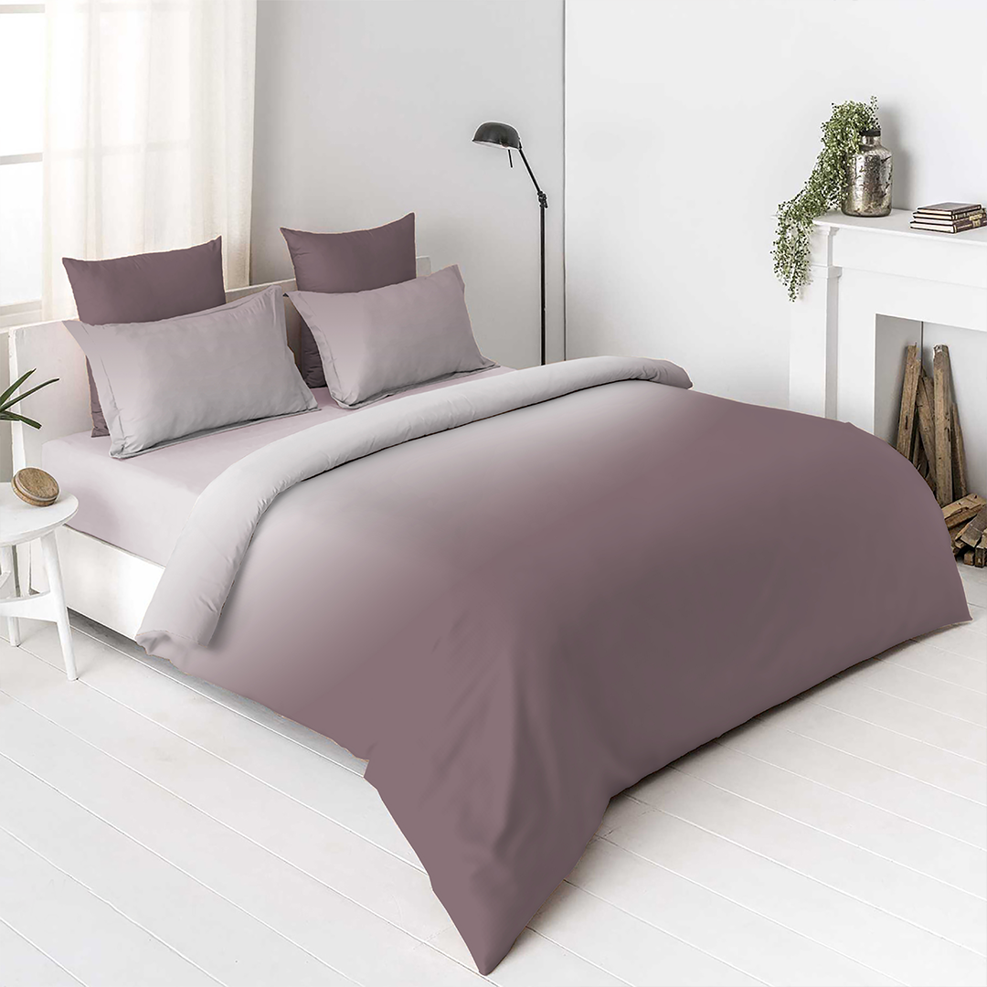 OMBRE 100% Cotton King Size Bedsheet, 250 TC, PURPLE HAZE.