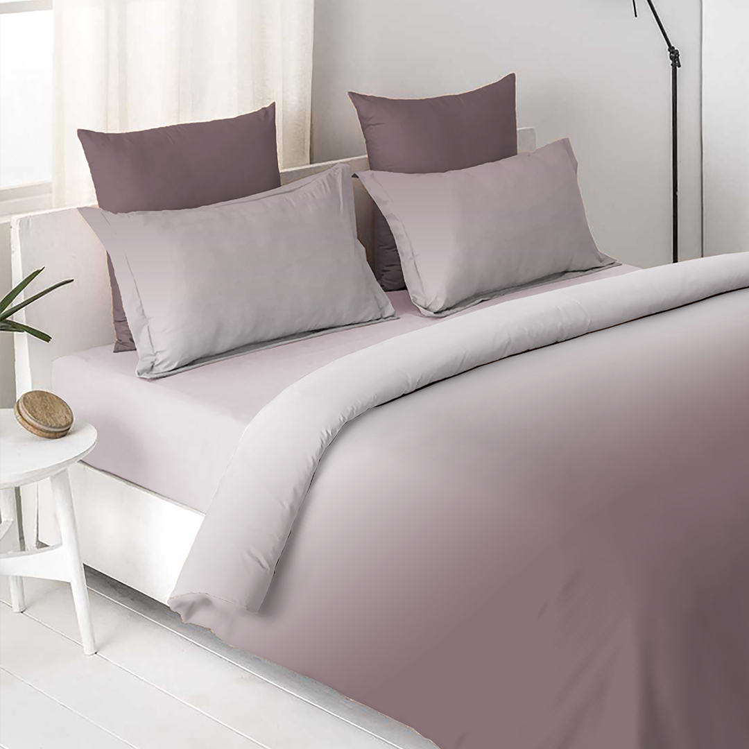 OMBRE 100% Cotton King Size Bedsheet, 250 TC, PURPLE HAZE.