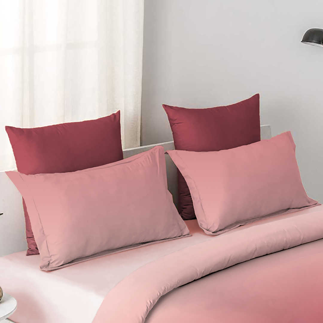 OMBRE 100% Cotton King Size Bedsheet, 250 TC, SEA CORAL.