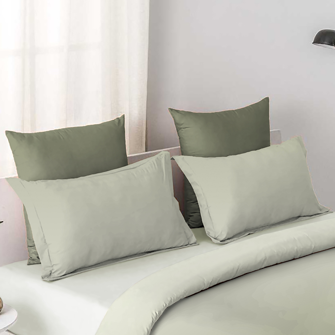 OMBRE 100% Cotton King Size Bedsheet, 250 TC, SMOKE GREEN.