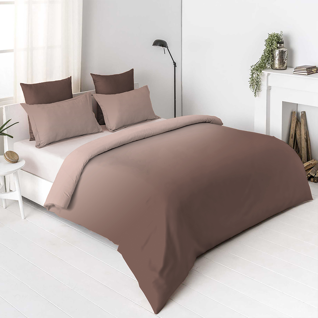 OMBRE 100% Cotton King Size Bedsheet, 250 TC, BLEACHED SAND.