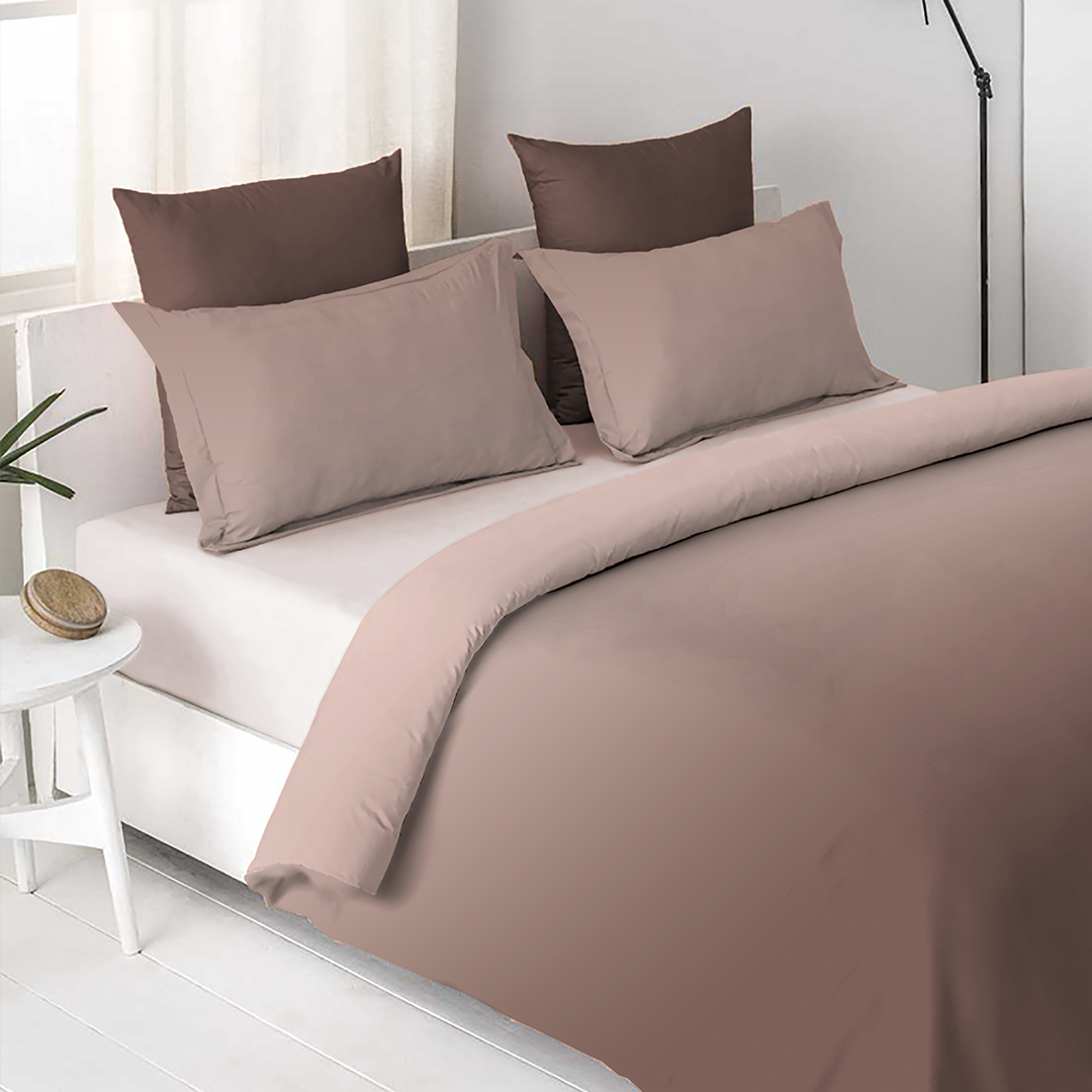 OMBRE 100% Cotton King Size Bedsheet, 250 TC, BLEACHED SAND.