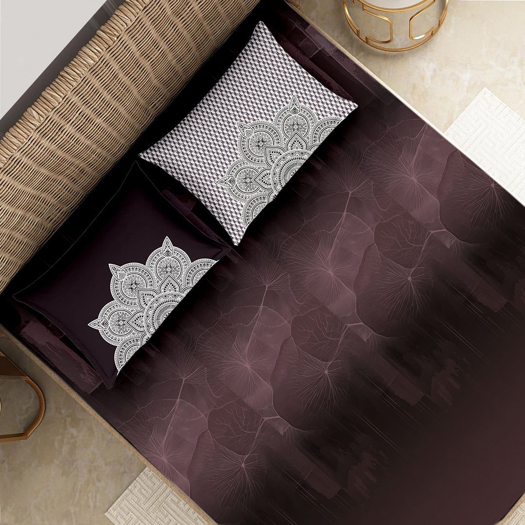 RIVERSIDE 100% Cotton KING Size Bedsheet, 250 TC, MAROON.