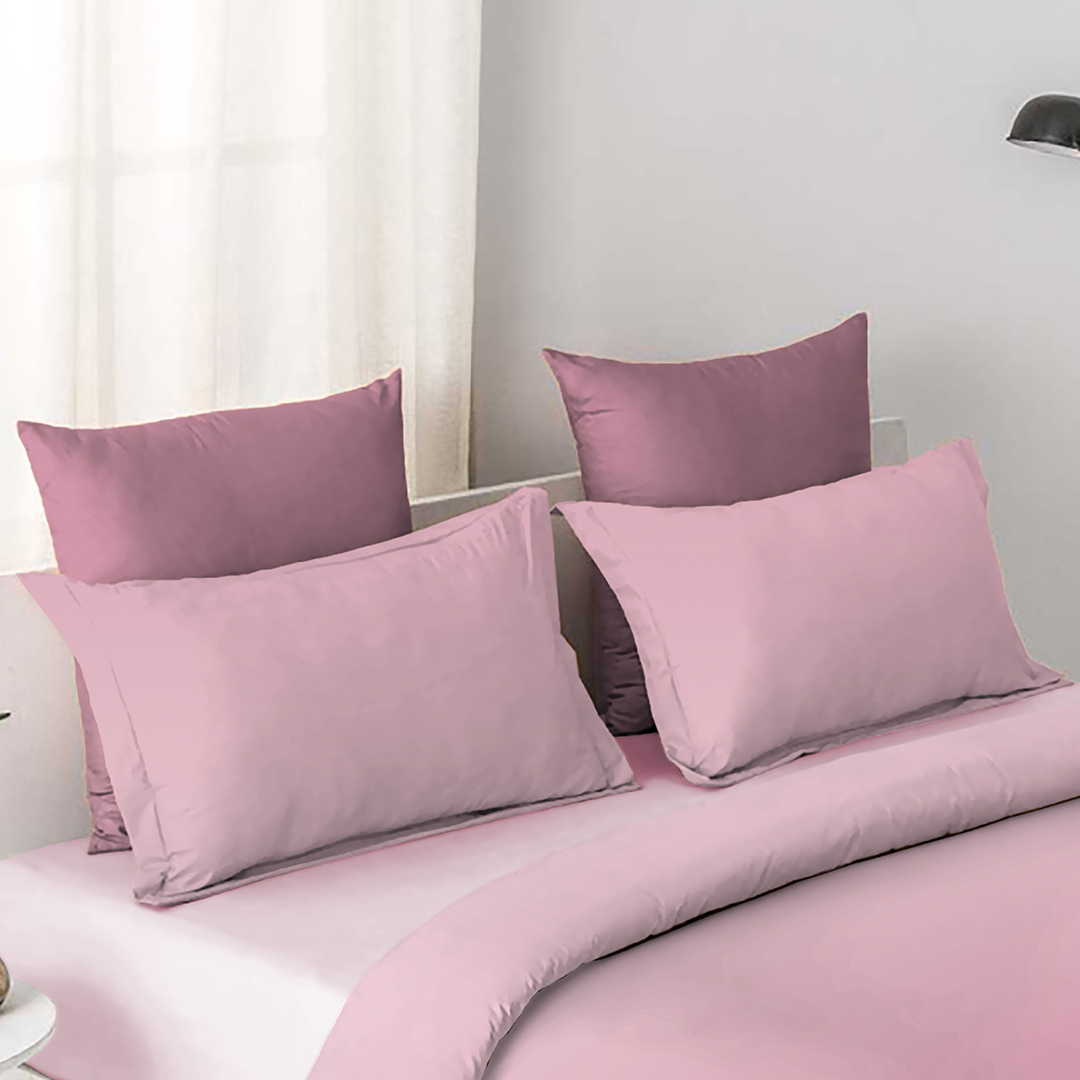 OMBRE 100% Cotton King Size Bedsheet, 250 TC, DRY ROSE.