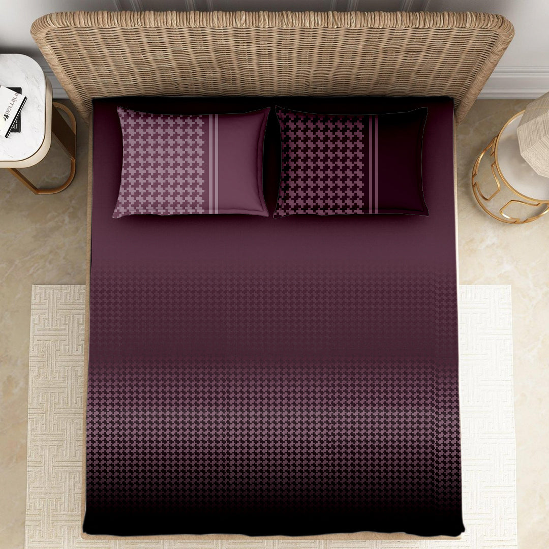 RIVERSIDE 100% Cotton KING Size Bedsheet, 250 TC, MAROON.