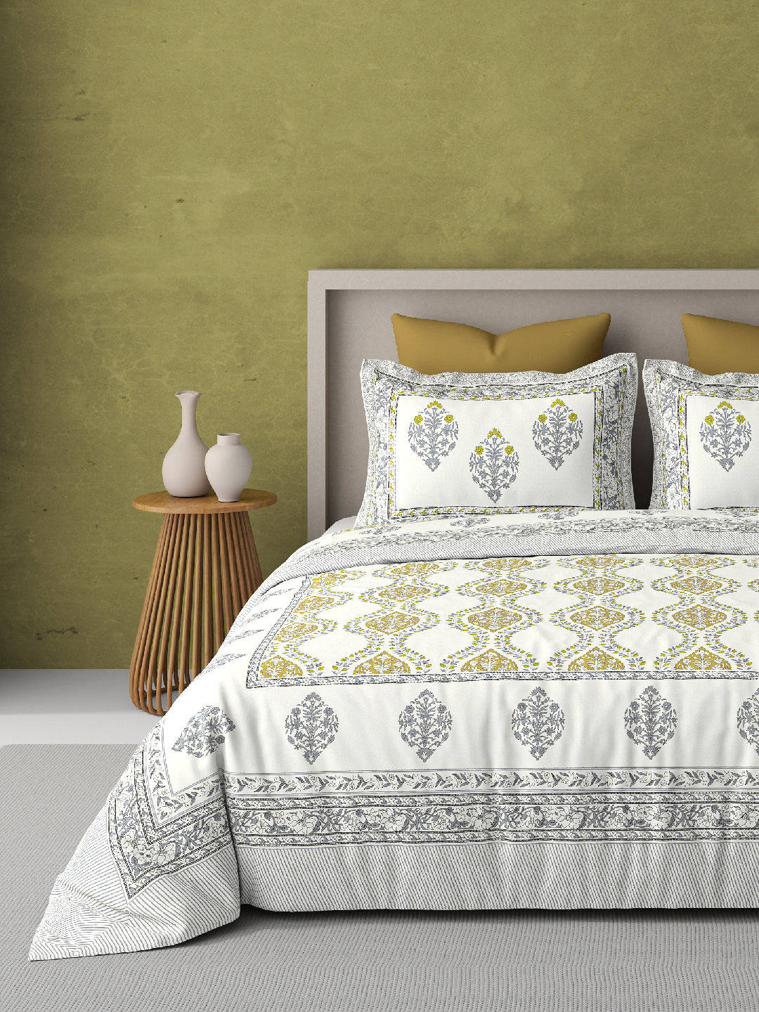 PARISU 100% Cotton KING Size Bedsheet, 200 TC. MULTICOLOR