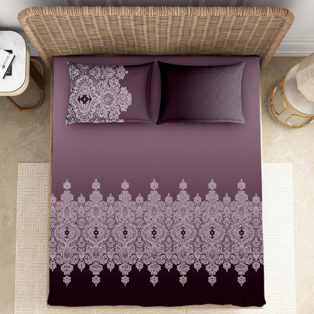 RIVERSIDE 100% Cotton KING Size Bedsheet, 250 TC, MAROON