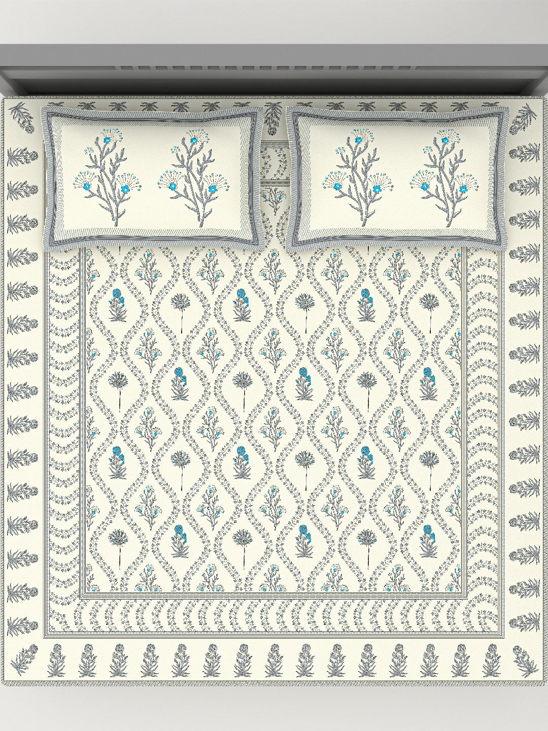 PARISU 100% Cotton KING Size Bedsheet, 200 TC. MULTICOLOR