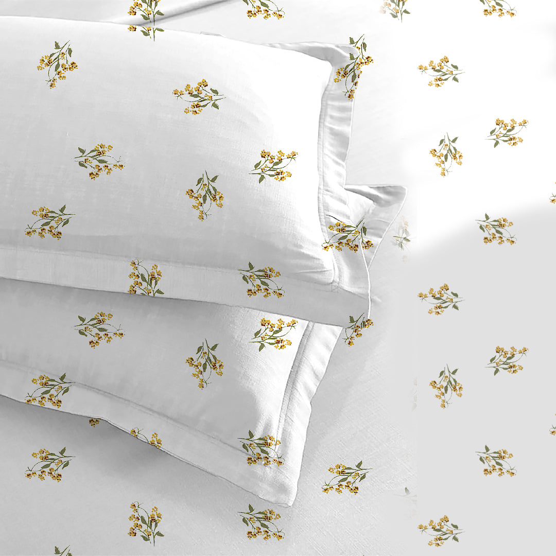 AURA 100% Cotton CVC King Size Bedsheet, 800 TC, ABSOULTE WHITE 01