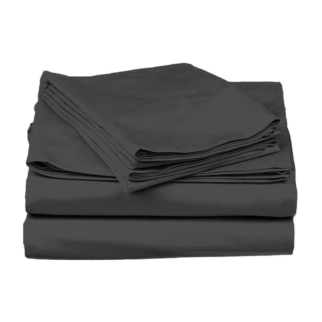 PASTELS 100% Cotton KING Size Bedsheet, 300 TC,CHARCOAL GREY