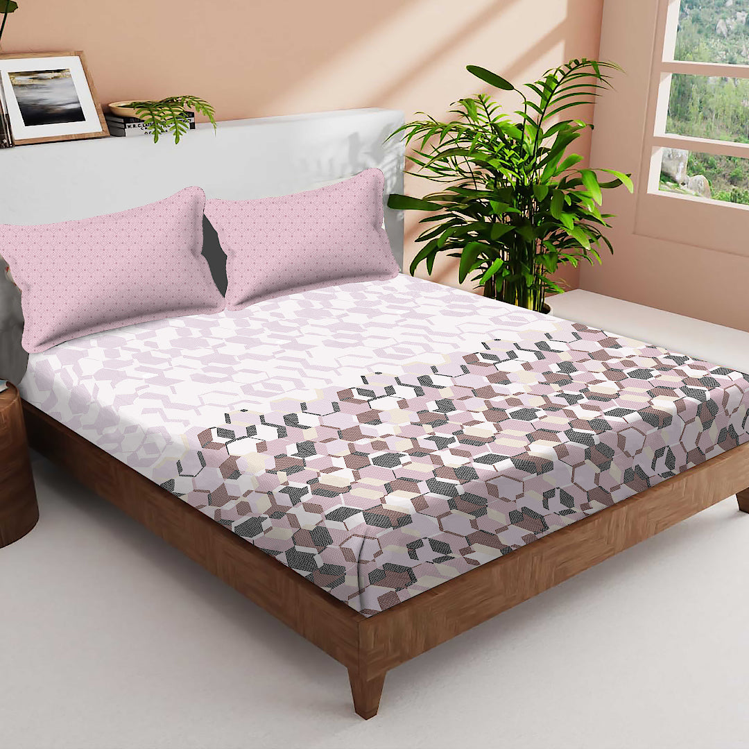 JAZZ CROWN 100% Cotton KING Size Bedsheet, 180TC MULTI COLOR.