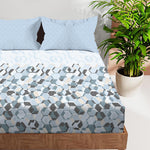 JAZZ CROWN 100% Cotton KING Size Bedsheet, 180TC. BLUE.