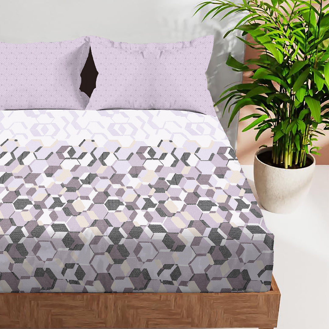 JAZZ CROWN 100% Cotton KING Size Bedsheet, 180TC. MULTI COLOR.