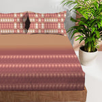 CROWN 100% Cotton KING Size Bedsheet, 180TC ABSOULTE 2 BROWN