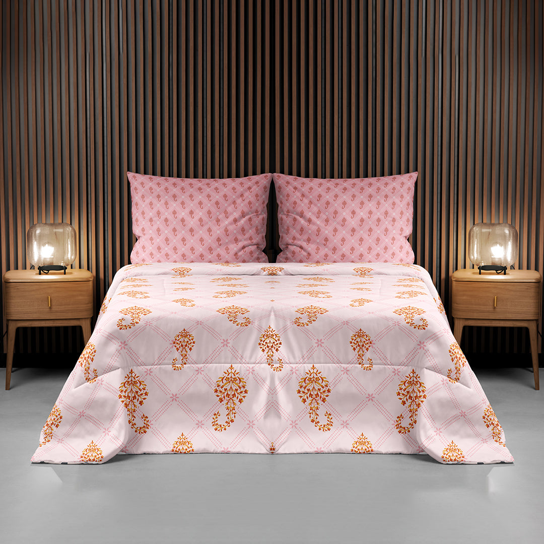 JAZZ 100% Cotton King Size Bedsheet, 180 TC, PINK.