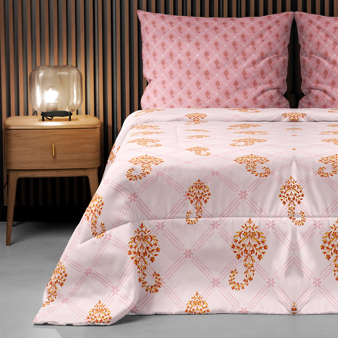 JAZZ 100% Cotton King Size Bedsheet, 180 TC, PINK.