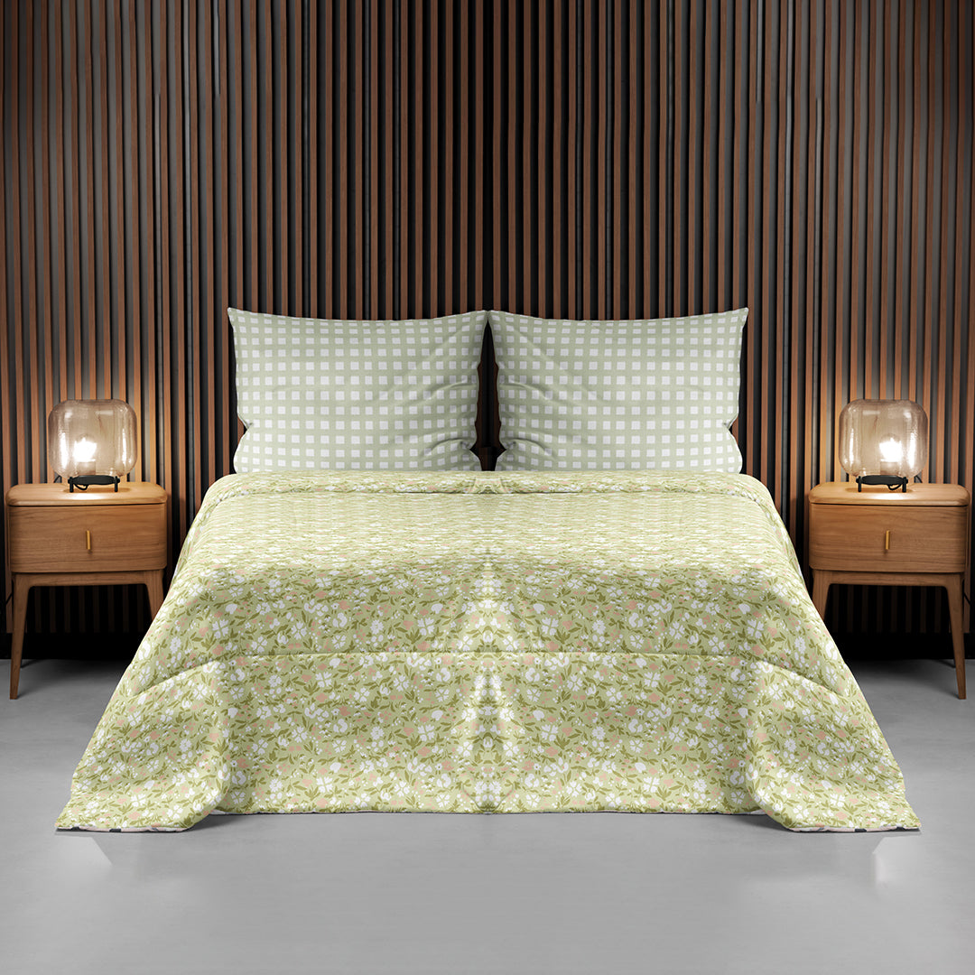 JAZZ 100% Cotton King Size Bedsheet, 180 TC, GREEN.