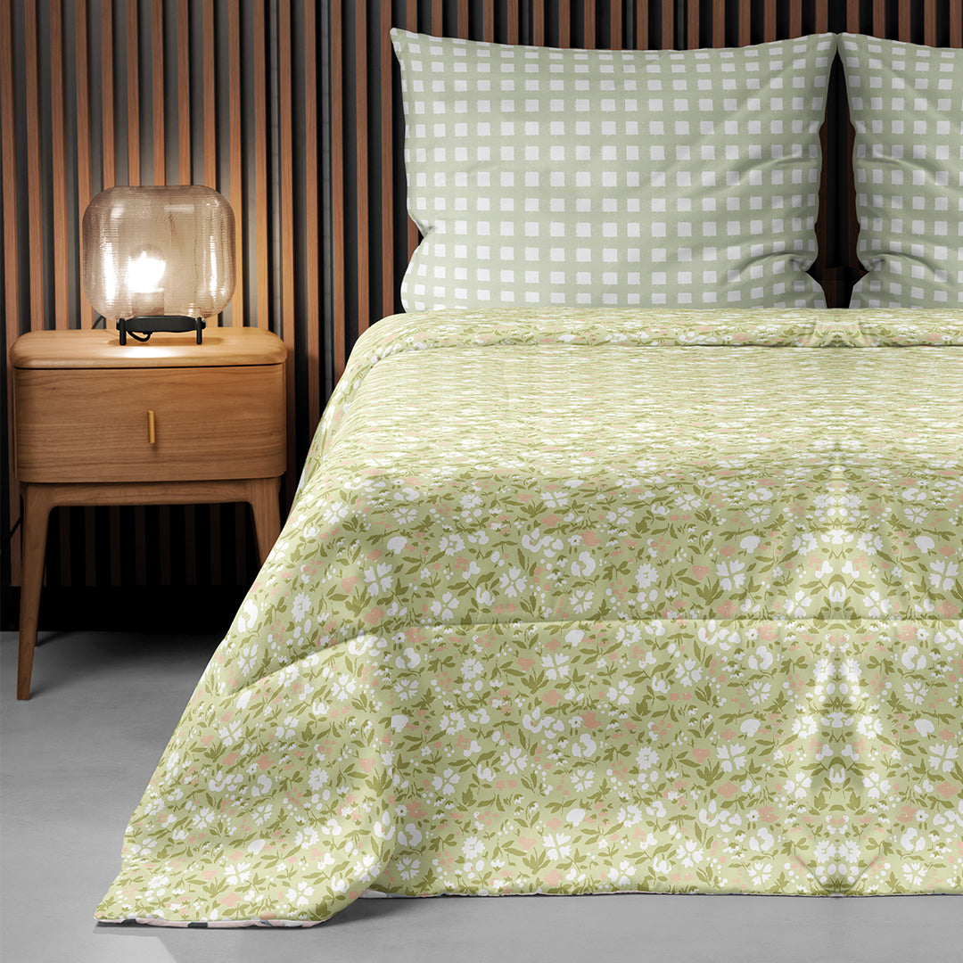 JAZZ 100% Cotton King Size Bedsheet, 180 TC, GREEN.