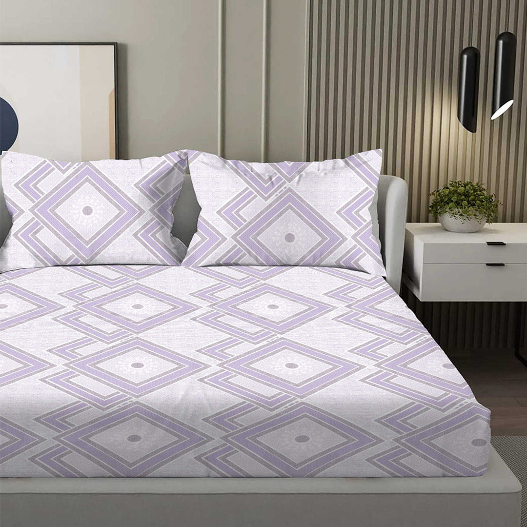 CROWN 100% Cotton XXXL King Size Bedsheet, 180 TC, VIOLET