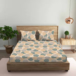 FOREVER100% Cotton QUEEN Size Bedsheet,140 TC, CREAM