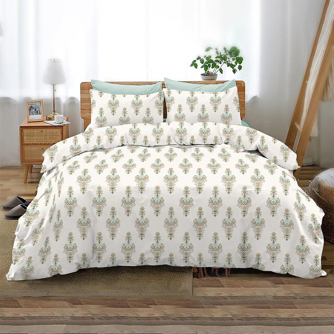 JAZZ 100% Cotton Queen Size Bedsheet, 160 TC, GREEN