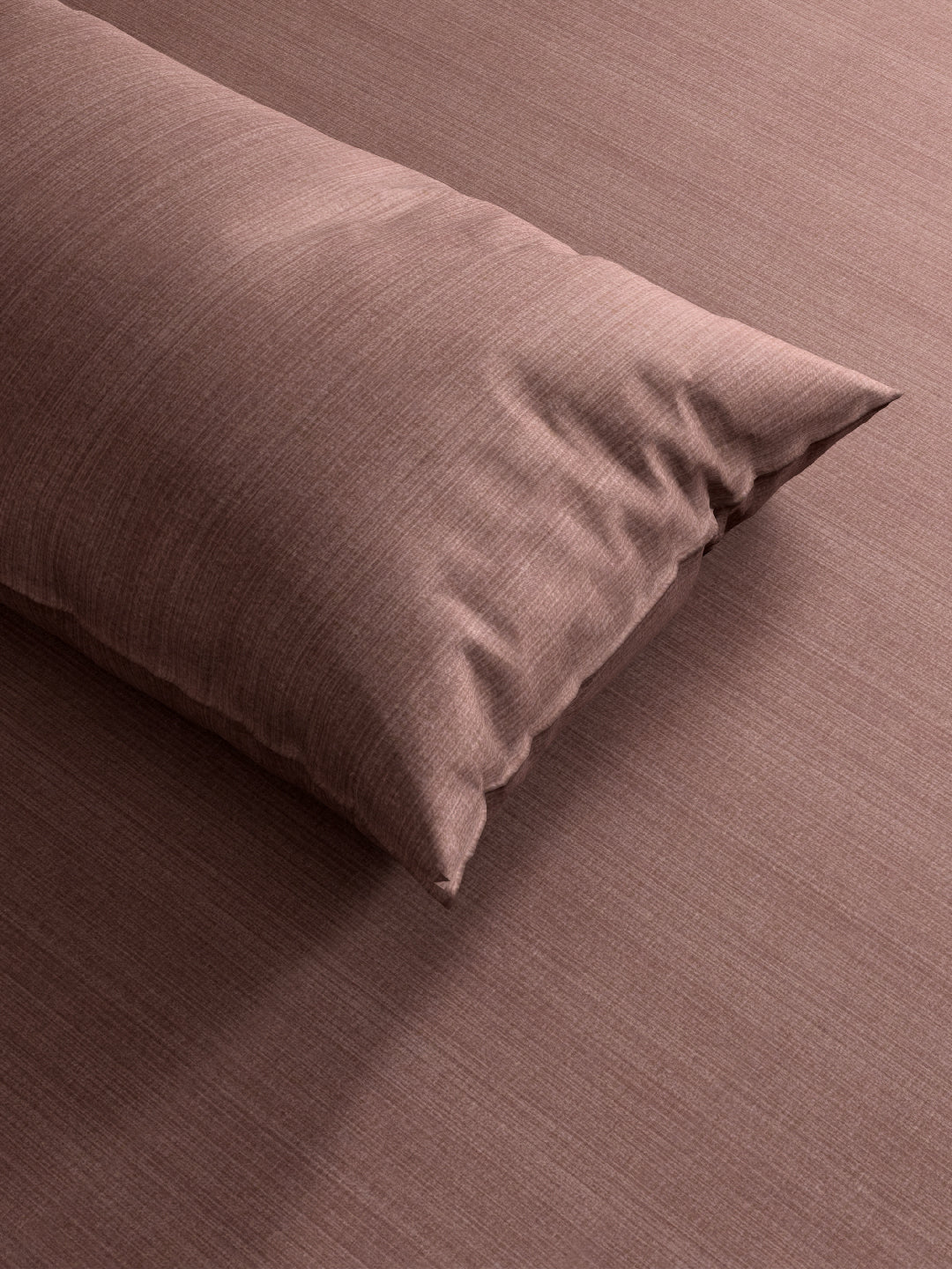 TEXTURE 100% Cotton King Size Bedsheet, 250 TC, RUST.