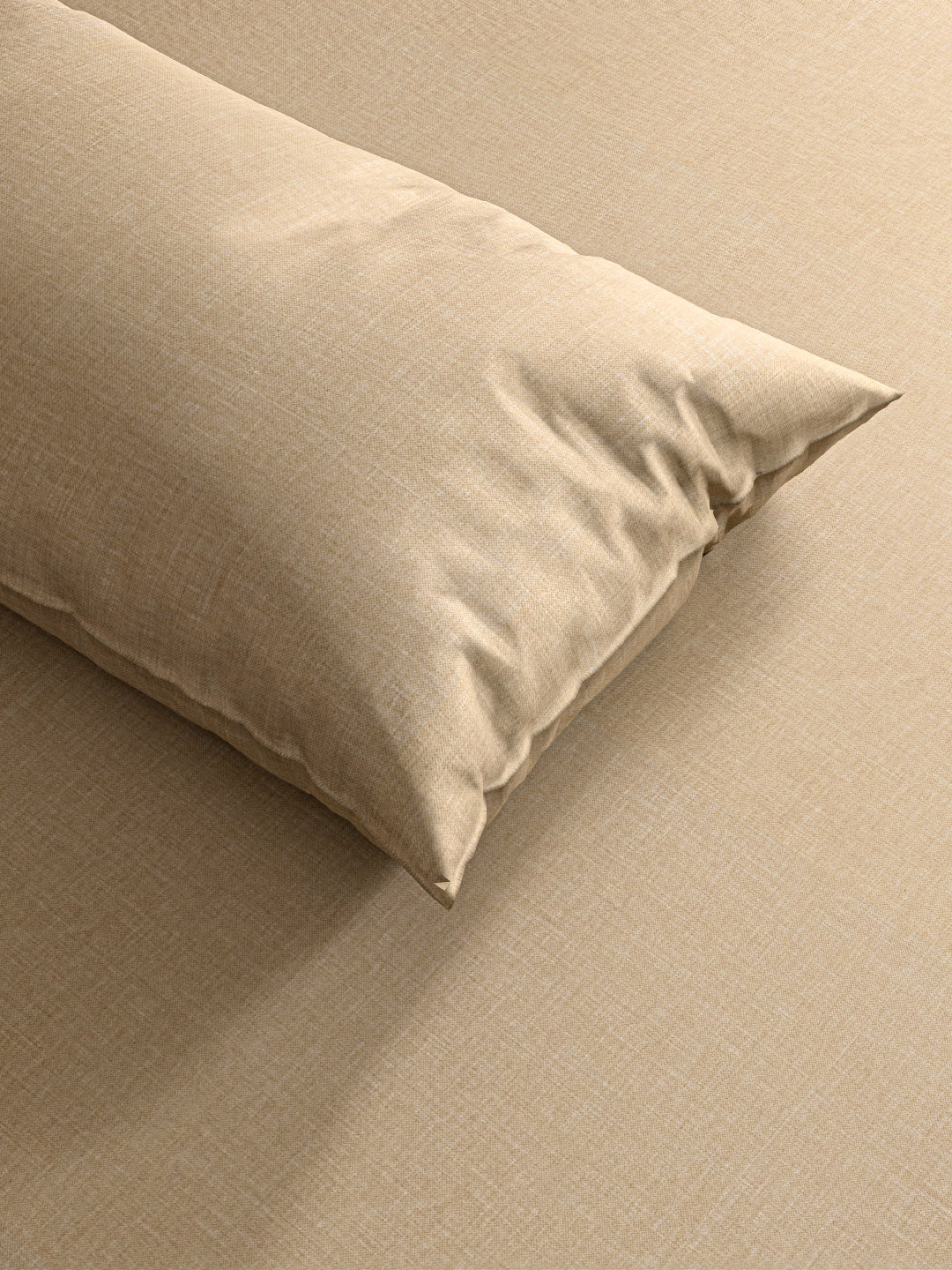 TEXTURE 100% Cotton King Size Bedsheet, 250 TC, BEIGE.