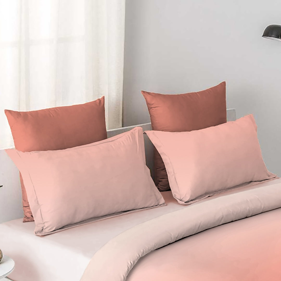 OMBRE 100% Cotton King Size Bedsheet, 250 TC, SUNBURN.