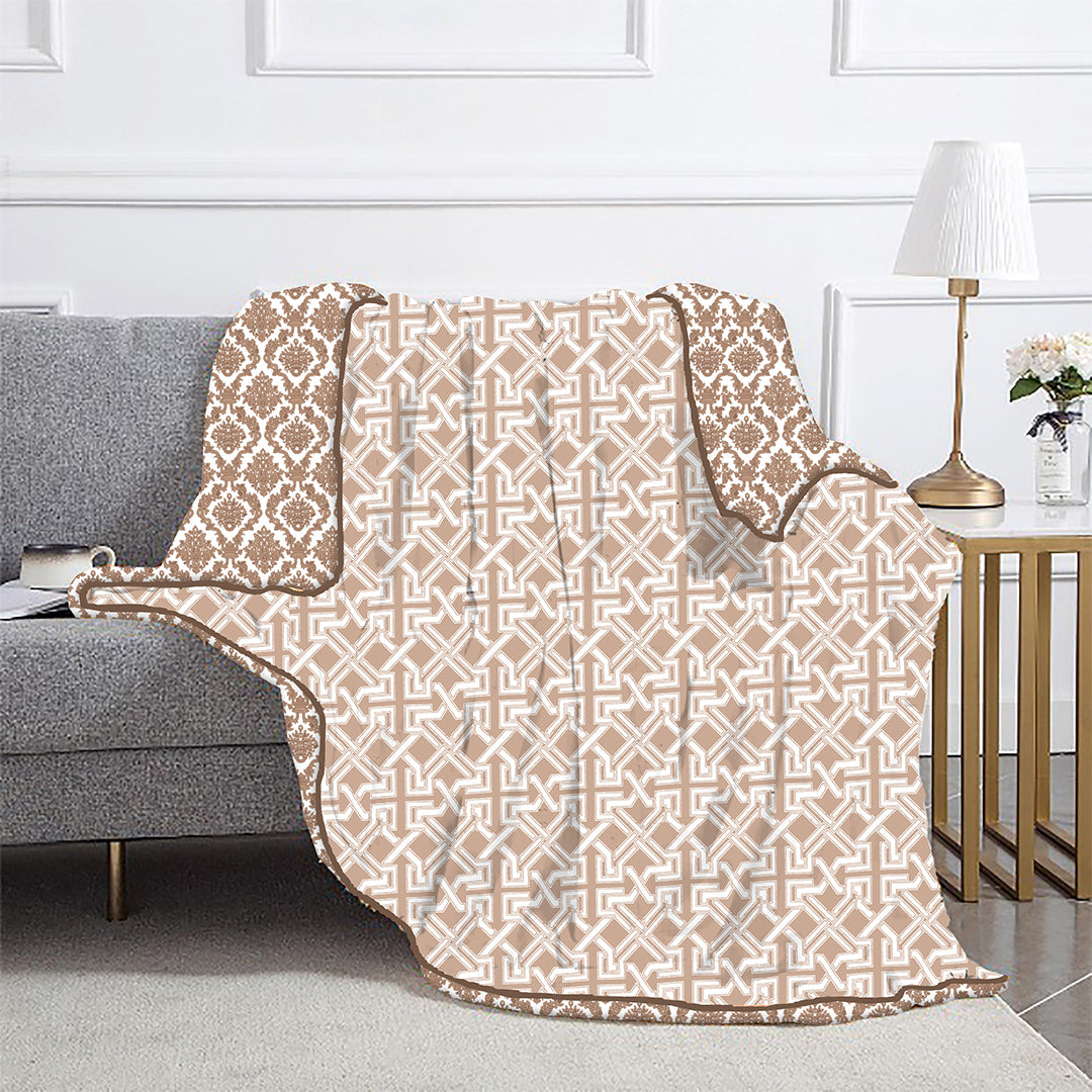 Comfy Cotton Single Size Reversible AC Blanket / Dohar - BROWN