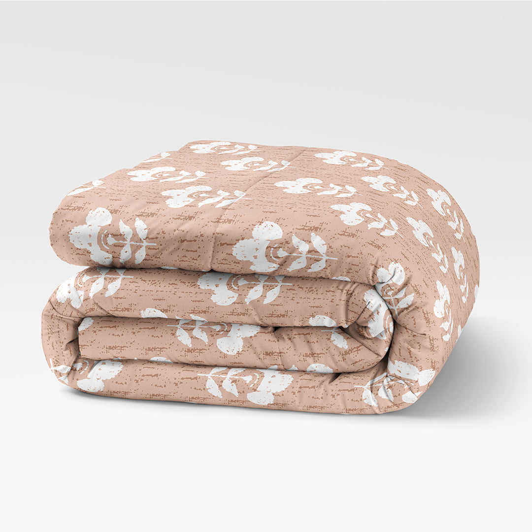 Comfy Cotton Single Size Reversible AC Blanket / Dohar - BEIGE